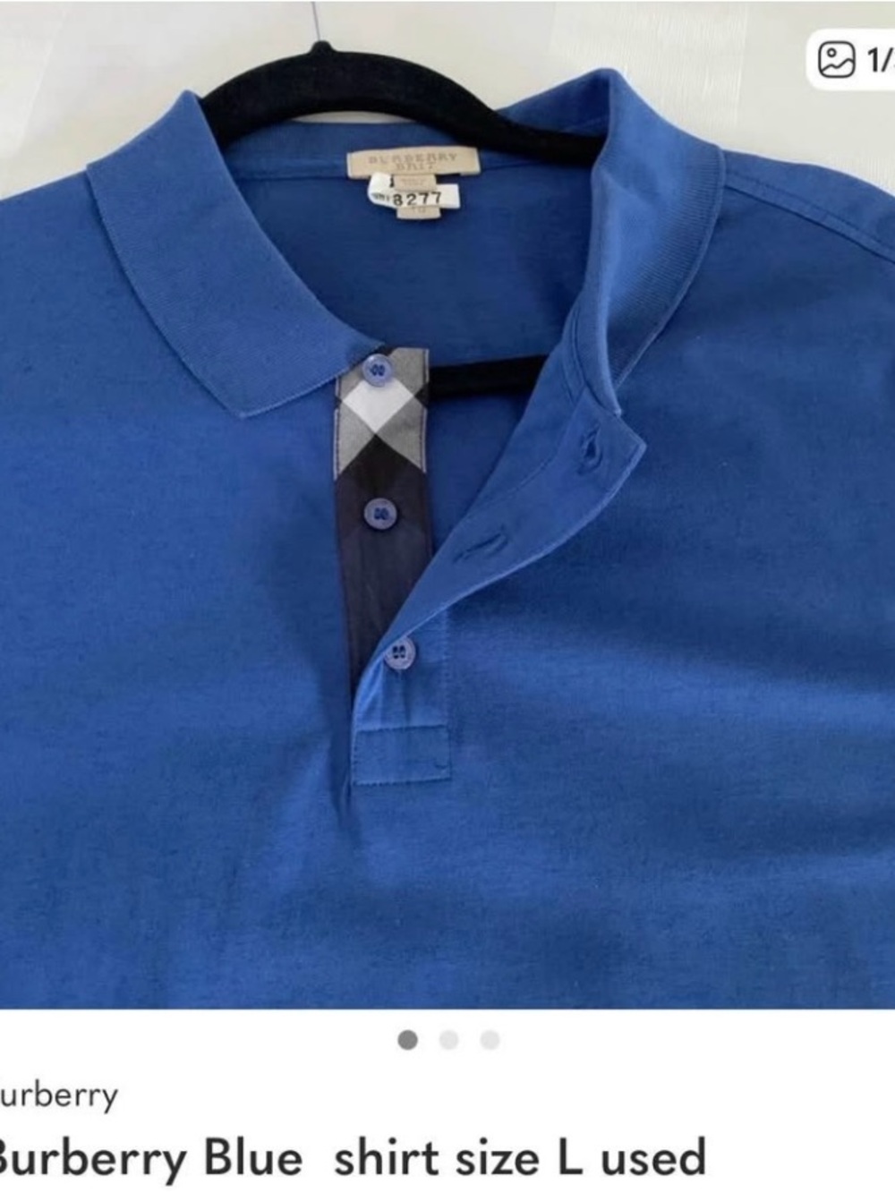 Burberry Royal white /Blue/ red Polo with Signature Check Placket